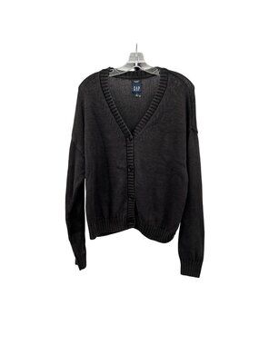 Gap Womens Knit Cardigan V-Neck Button Up Charcoal Size XL